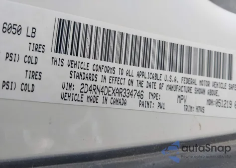 2010 Dodge Grand Caravan Se из США, поврежденный, VIN 2D4RN4DEXAR334746